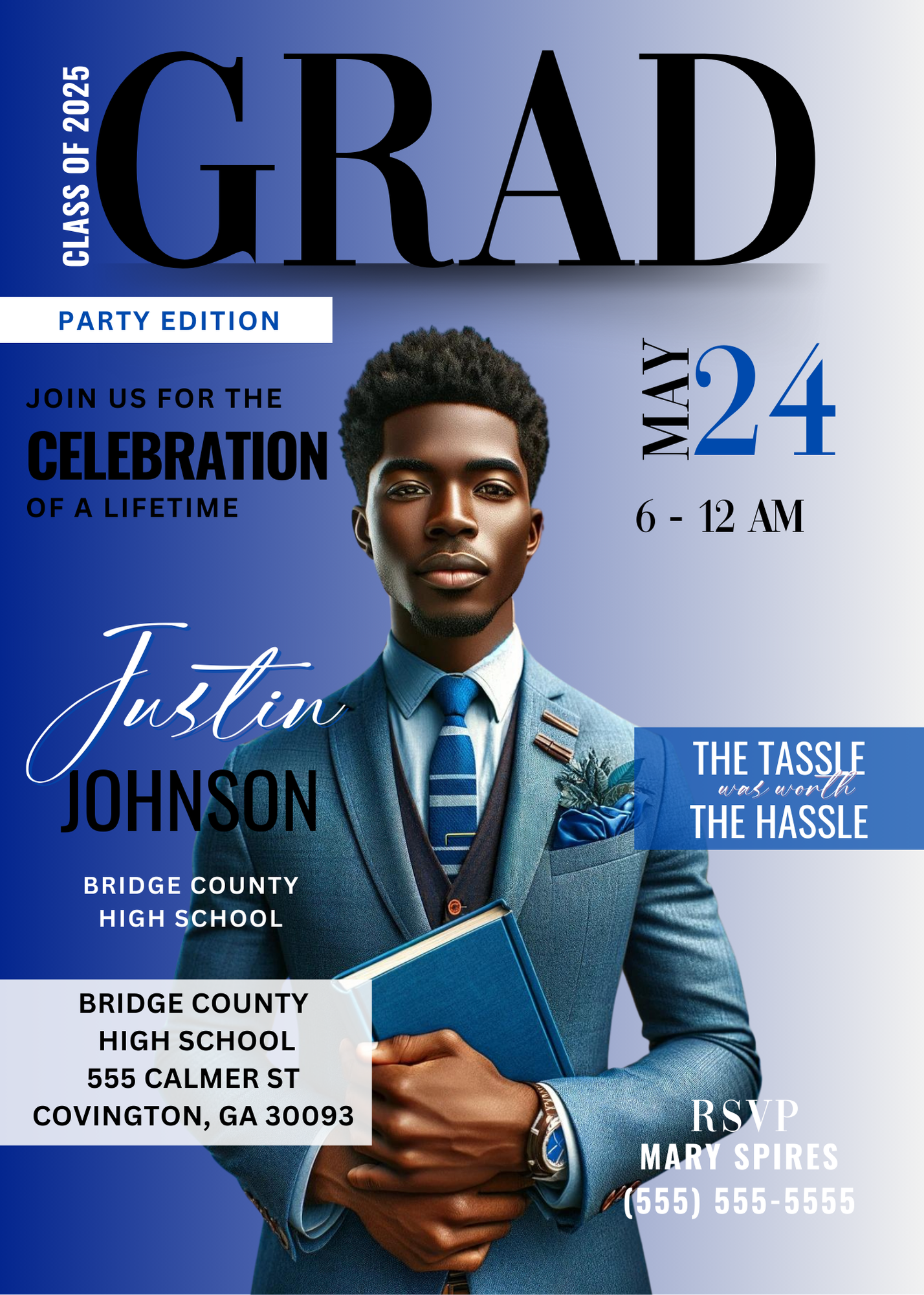 Graduation Magazine Invitation Template Bundle |Class of 2025
