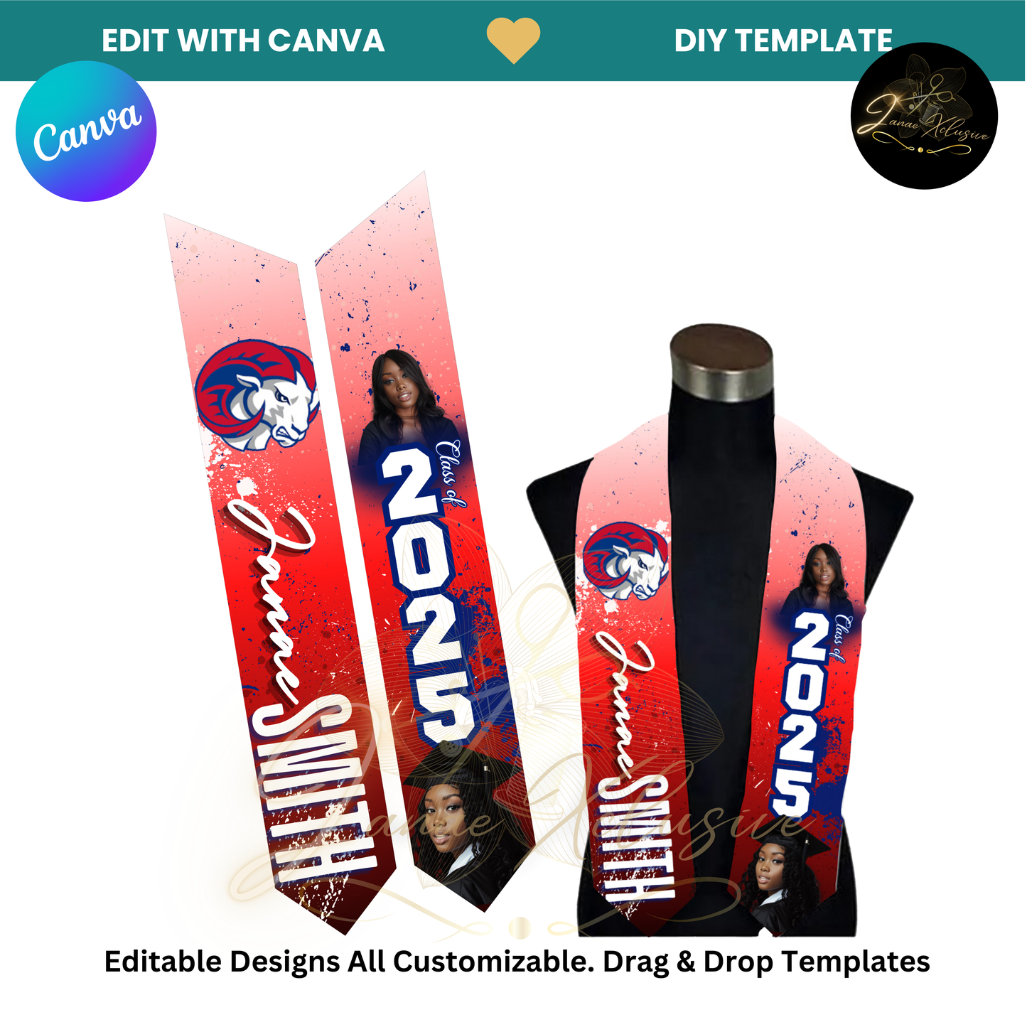 Graduation Stole Template Bundle (2025)