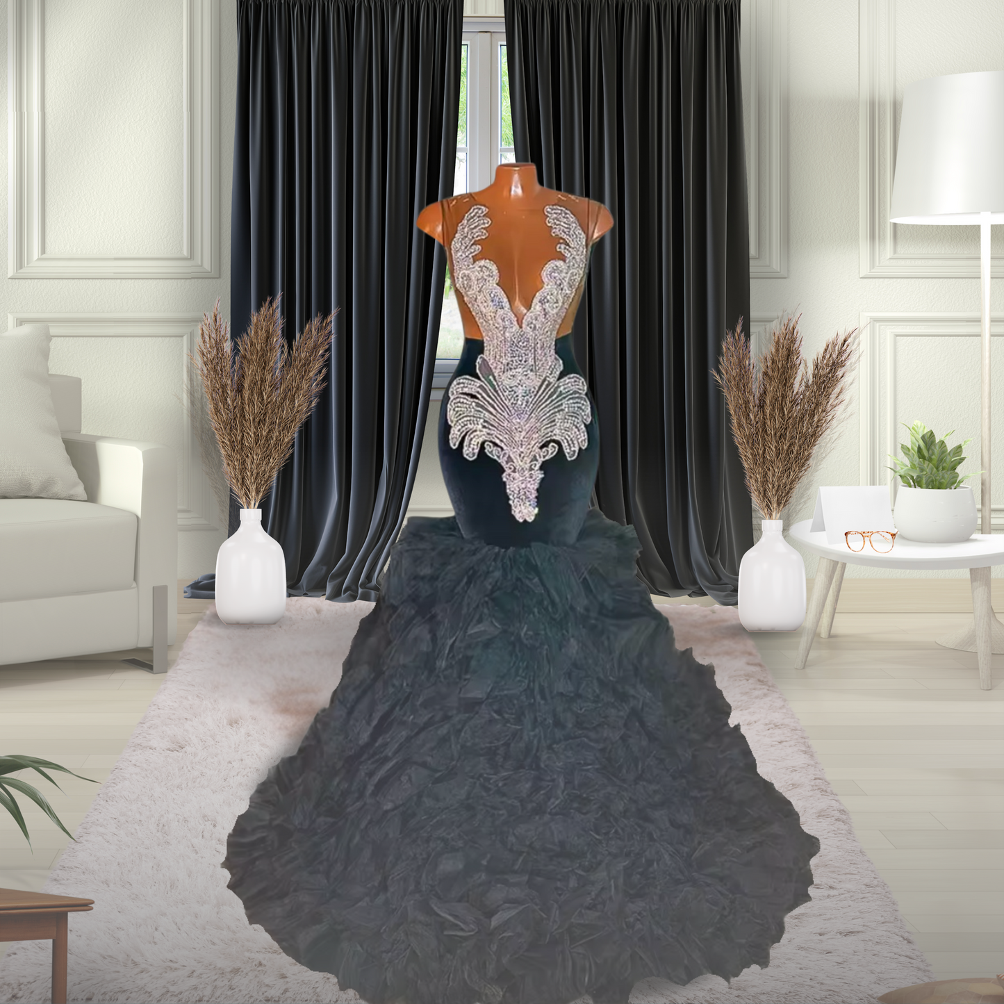 Tulle Bottom Dress w/ Appliques