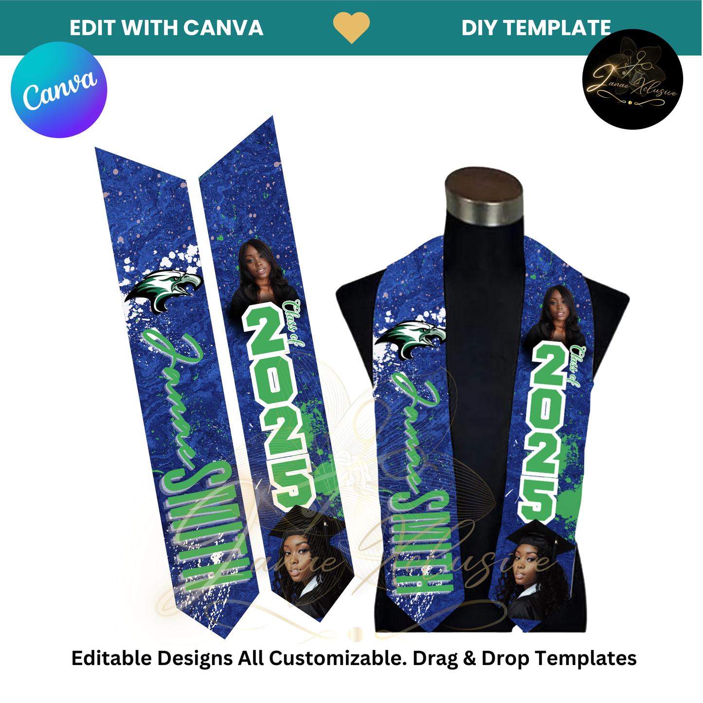 Graduation Stole Template Bundle (2025)