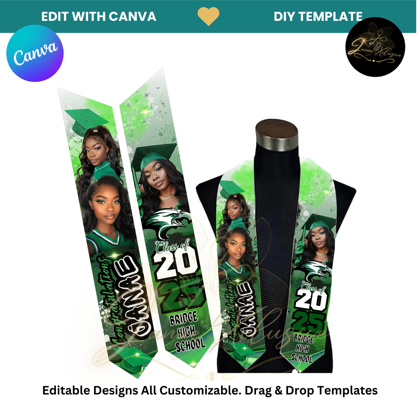 Graduation Stole Template Bundle (2025)