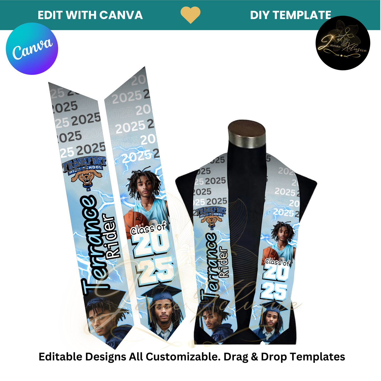 Graduation Stole Template Bundle (2025)