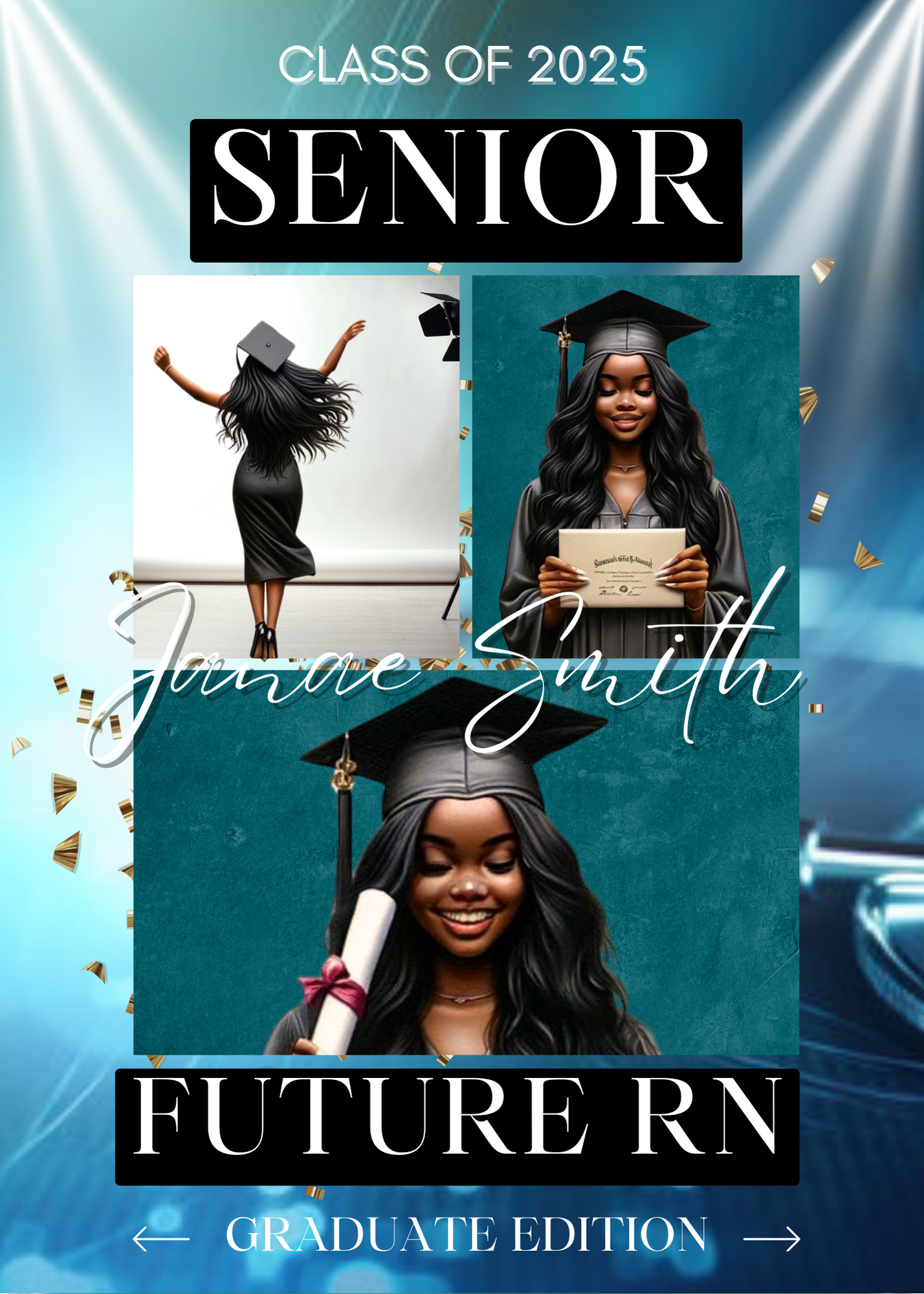 Graduation Magazine Invitation Template Bundle |Class of 2025