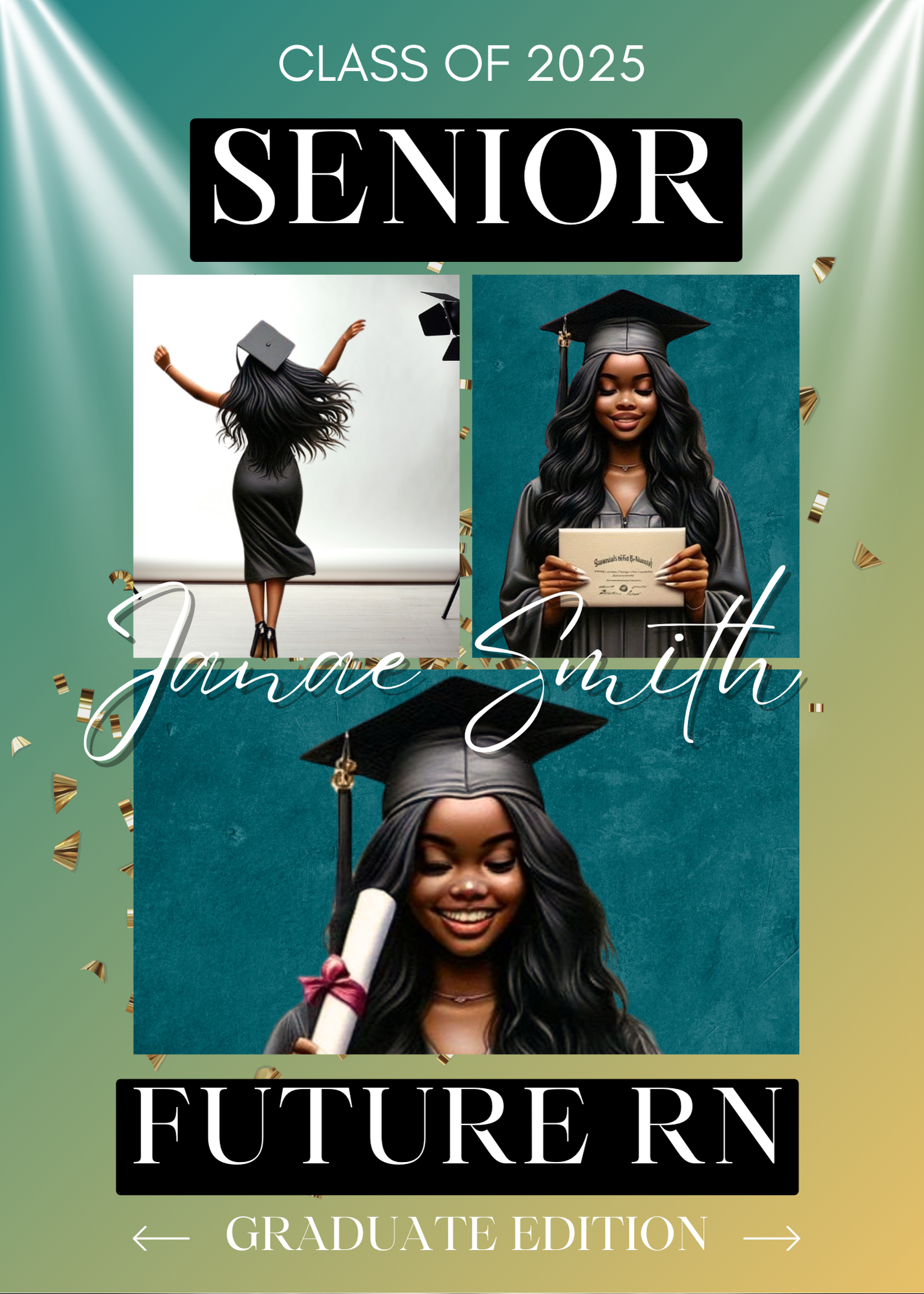 Graduation Magazine Invitation Template Bundle |Class of 2025