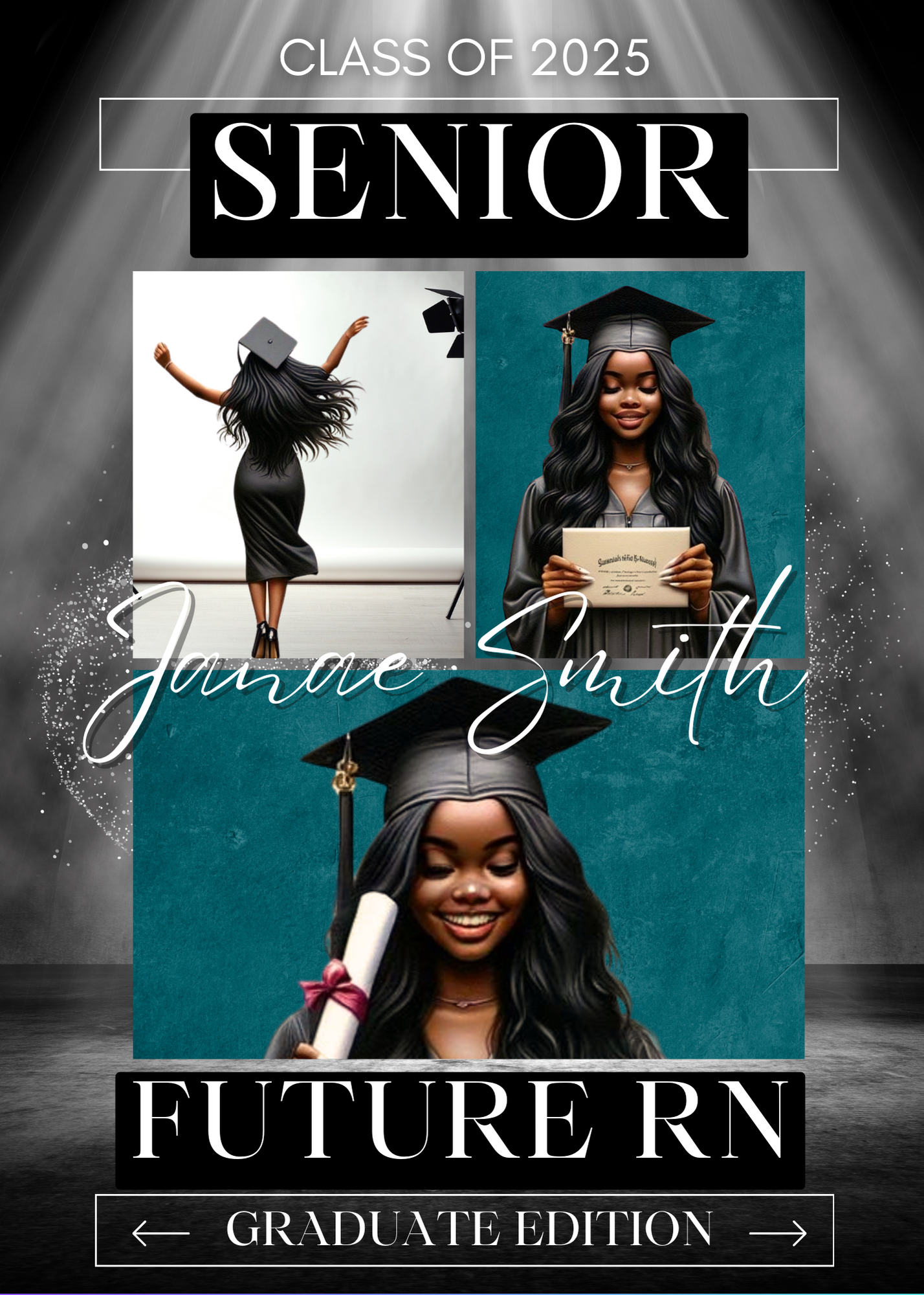 Graduation Magazine Invitation Template Bundle |Class of 2025