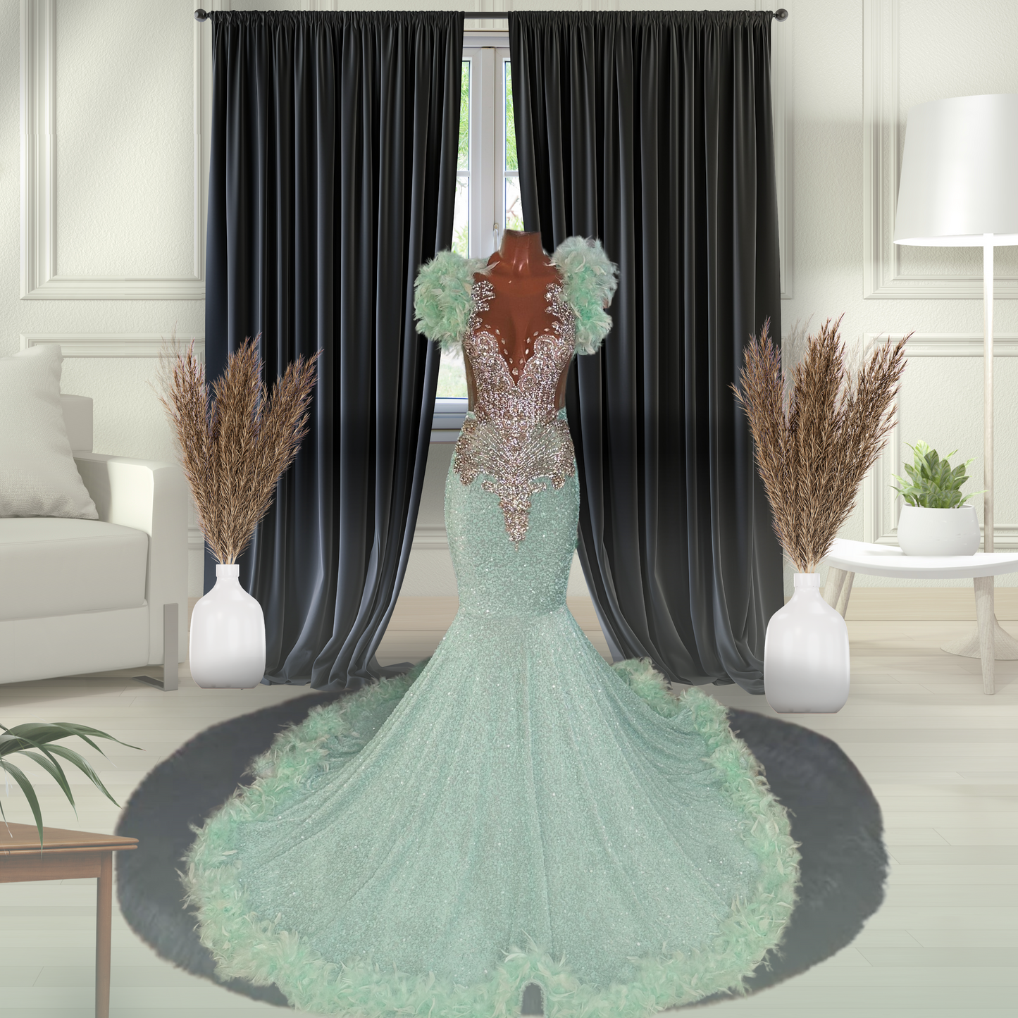 Velvet Sequin Mermaid Gown
