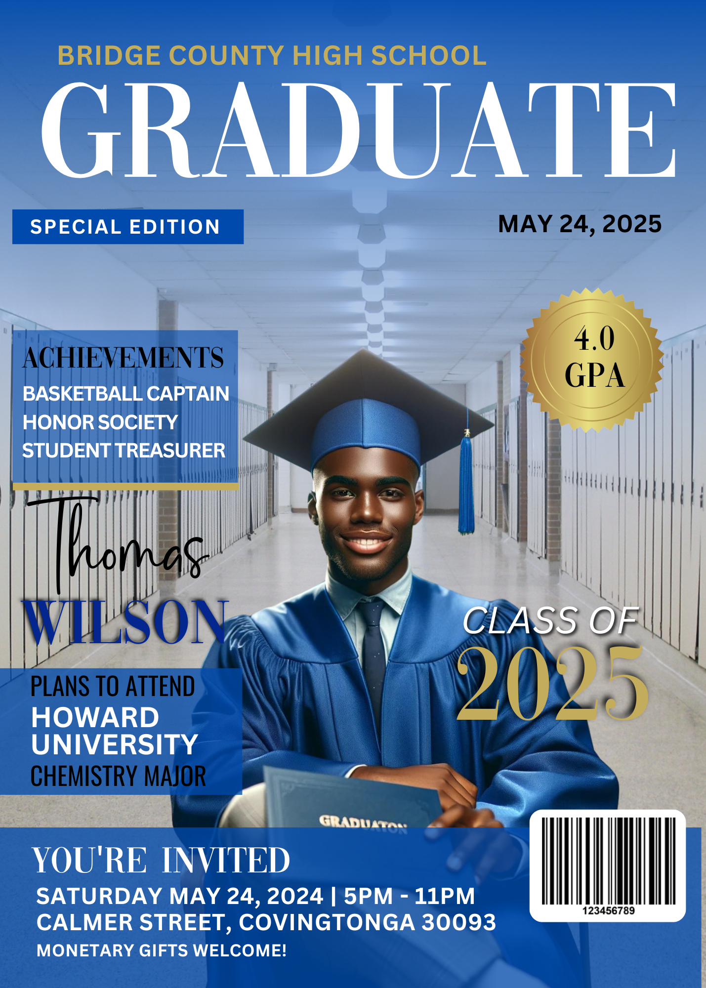 Graduation Magazine Invitation Template Bundle |Class of 2025