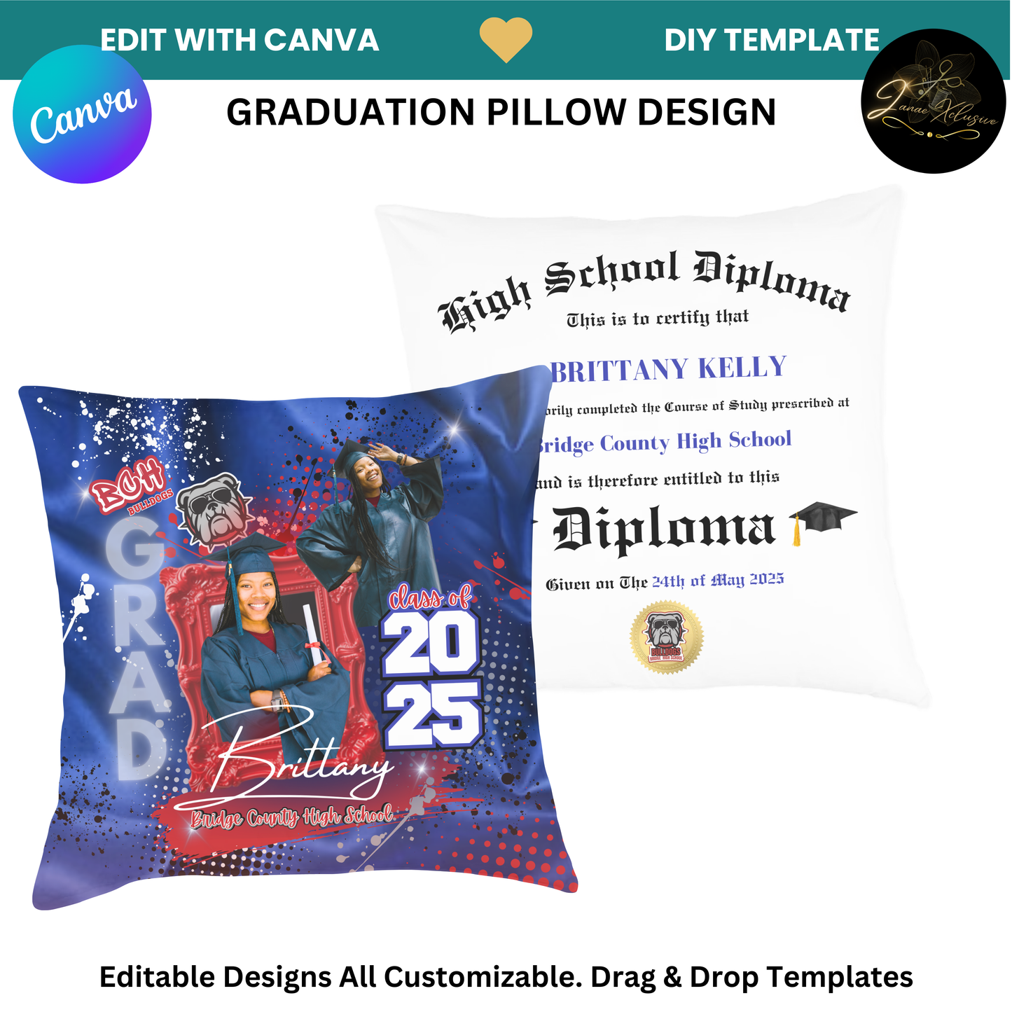 Graduation 5 Editable Canva Template Bundle