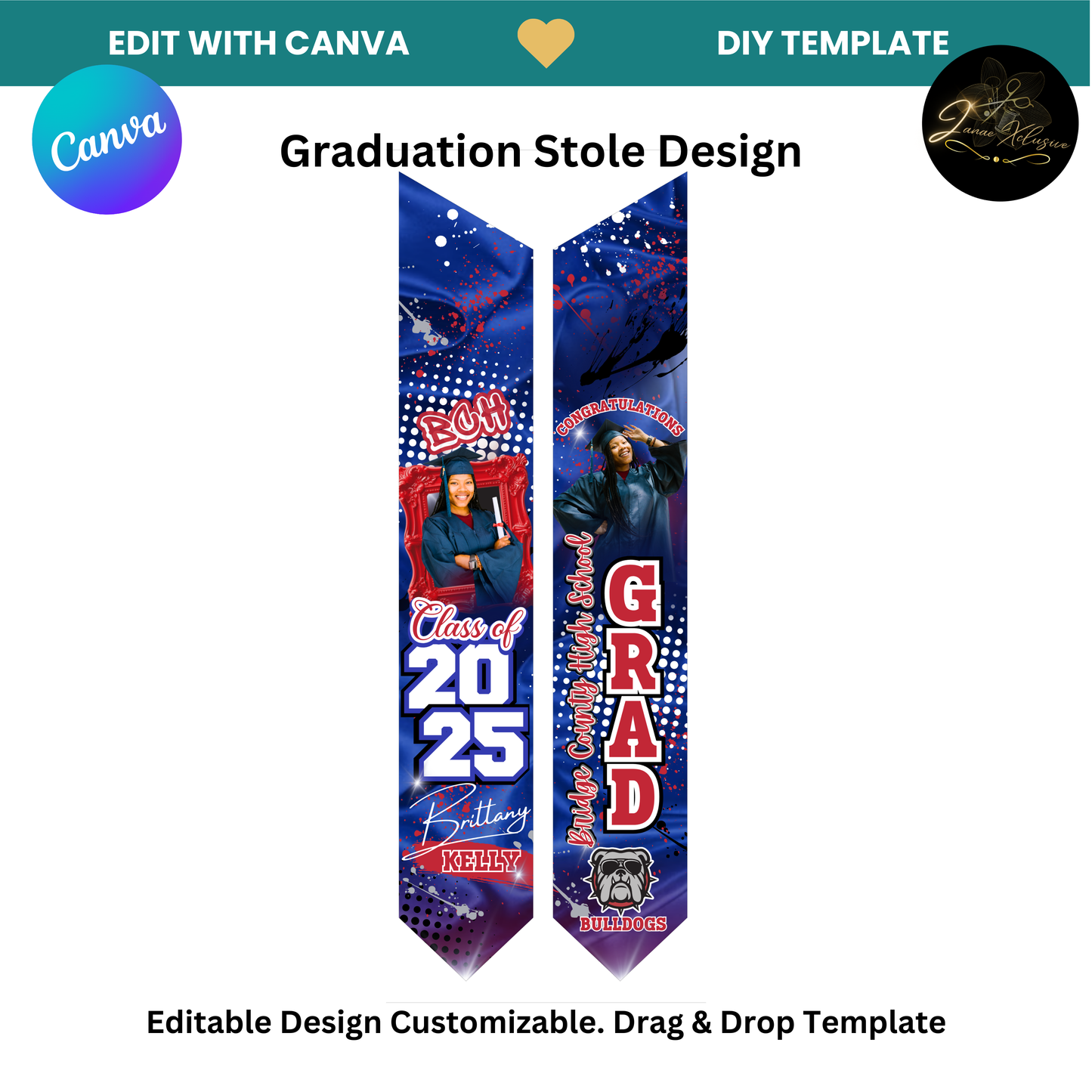 Graduation 5 Editable Canva Template Bundle