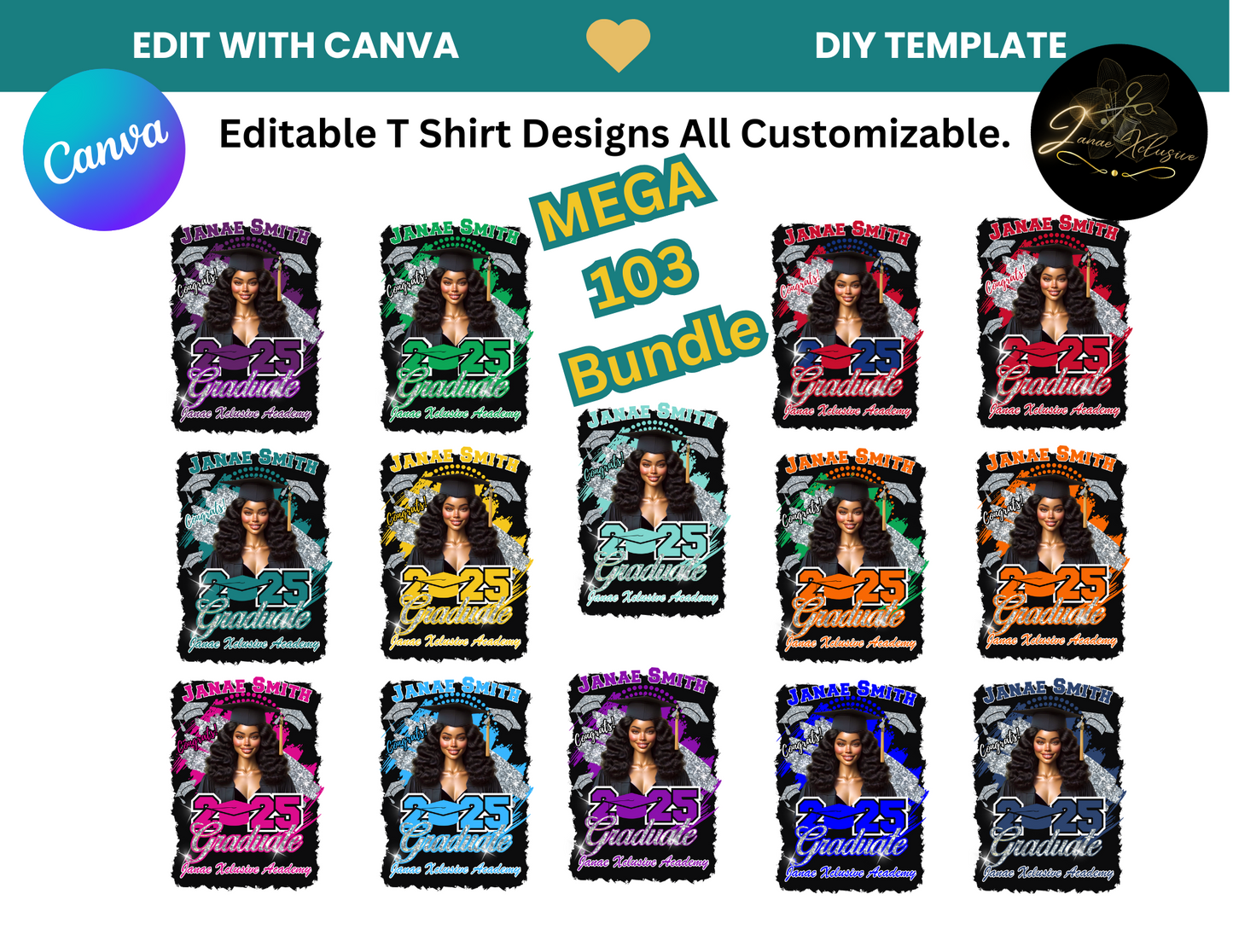 103 Graduation 2025 T Shirt Design Mega Bundle
