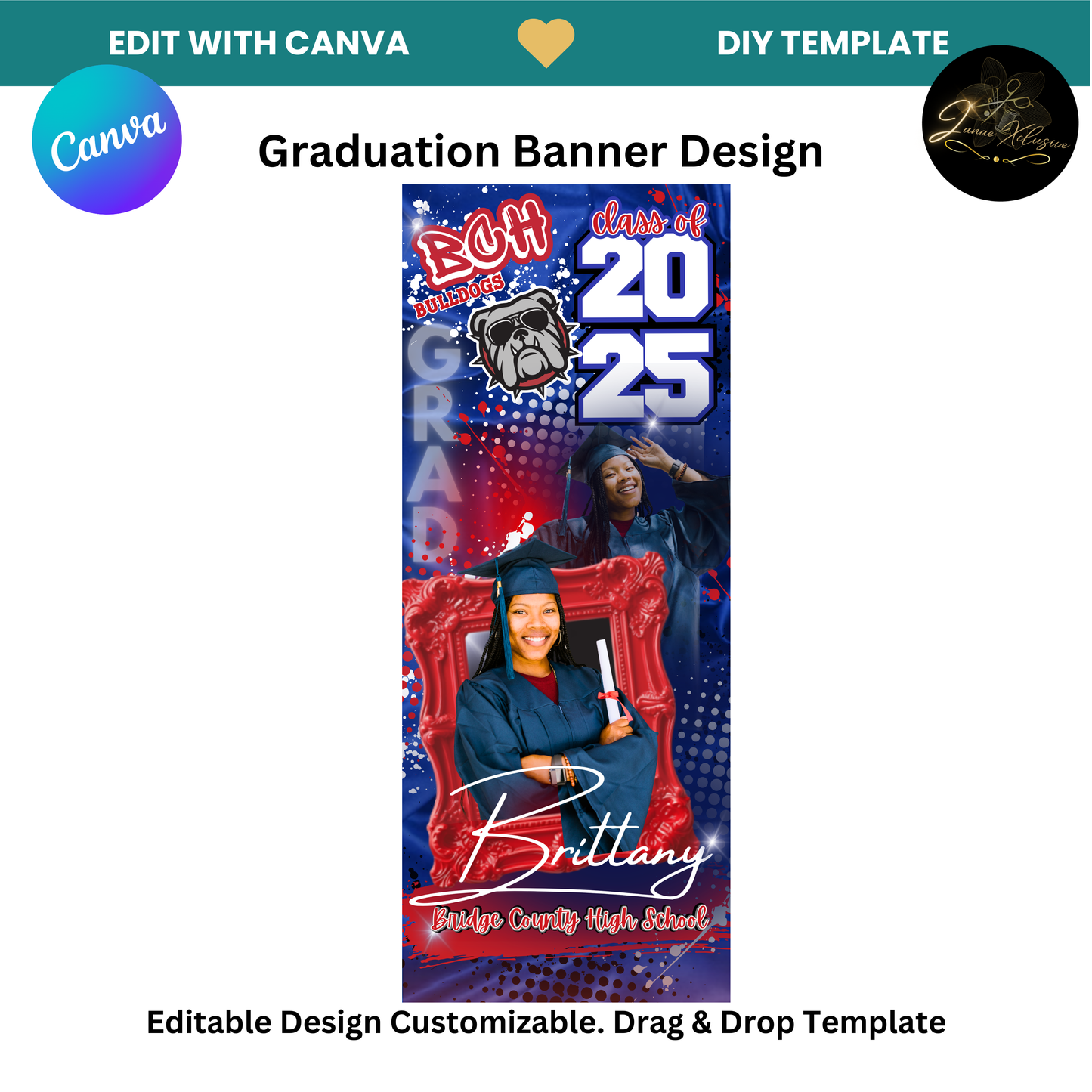 Graduation 5 Editable Canva Template Bundle