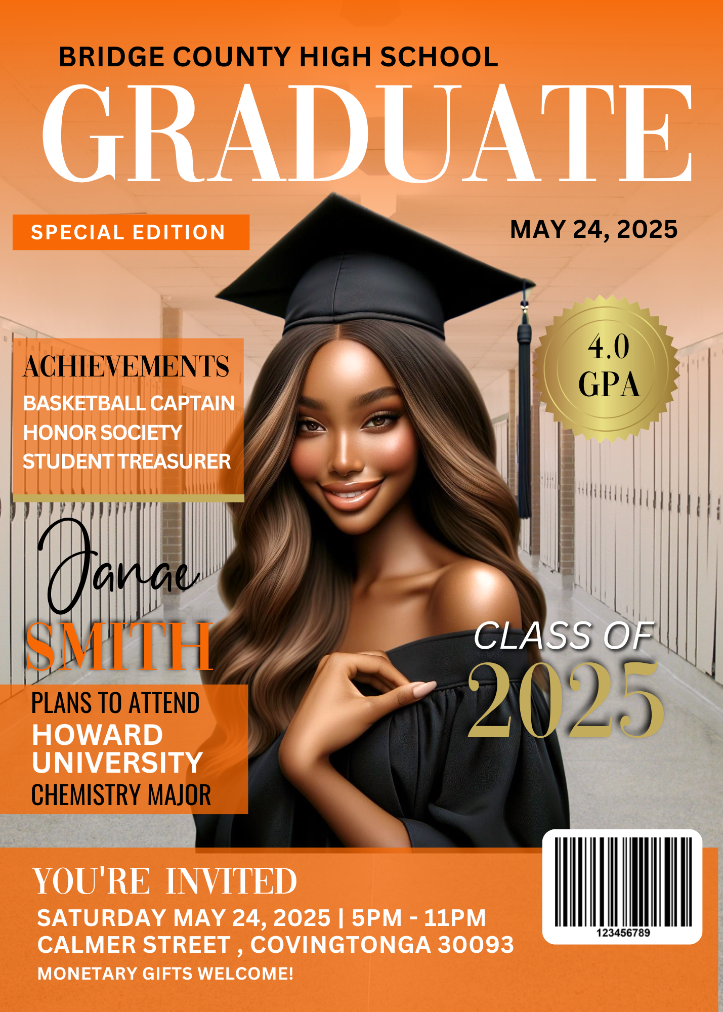 Graduation Magazine Invitation Template Bundle |Class of 2025