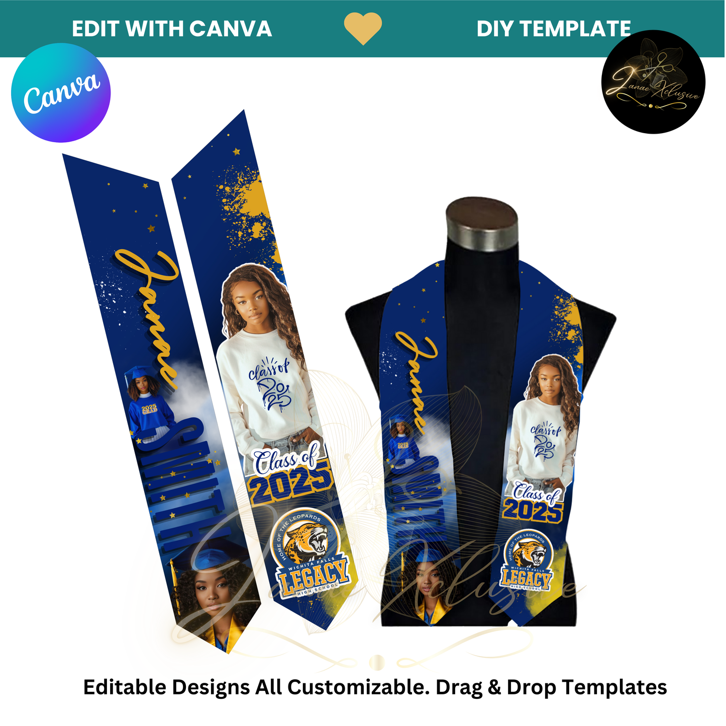 Graduation Stole Template Bundle (2025)