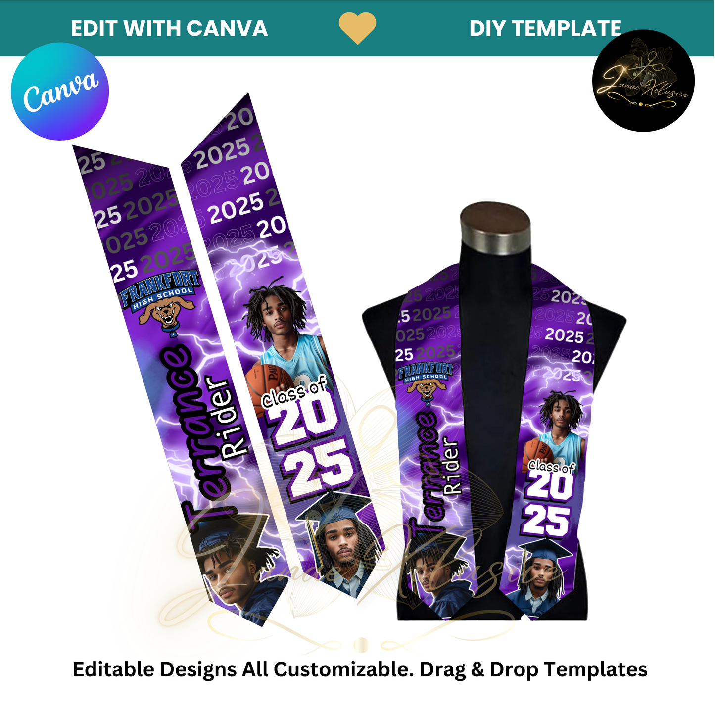 Graduation Stole Template Bundle (2025)