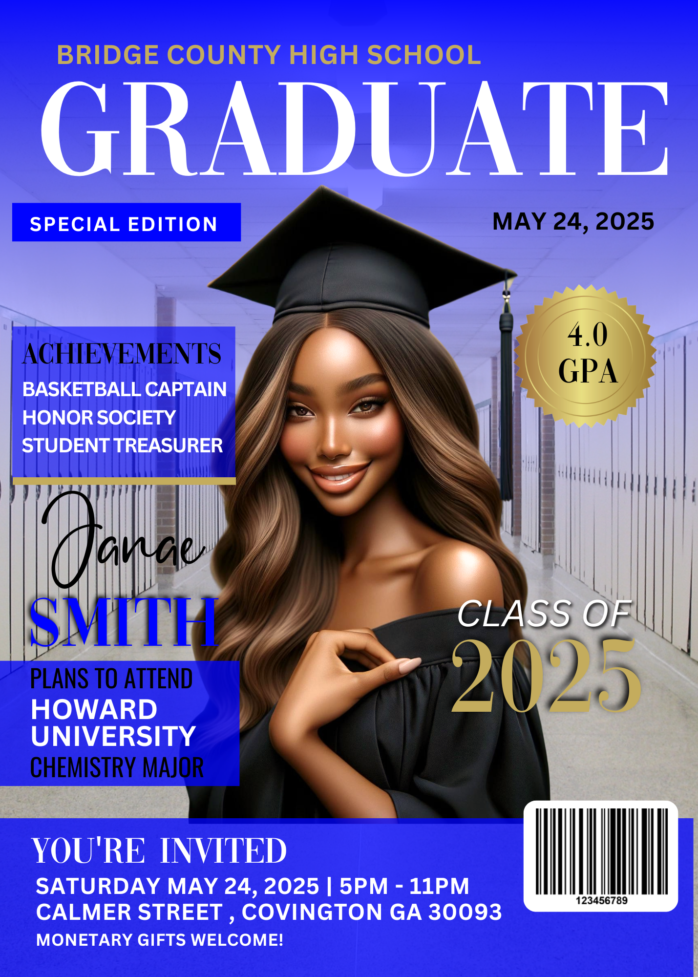 Graduation Magazine Invitation Template Bundle |Class of 2025