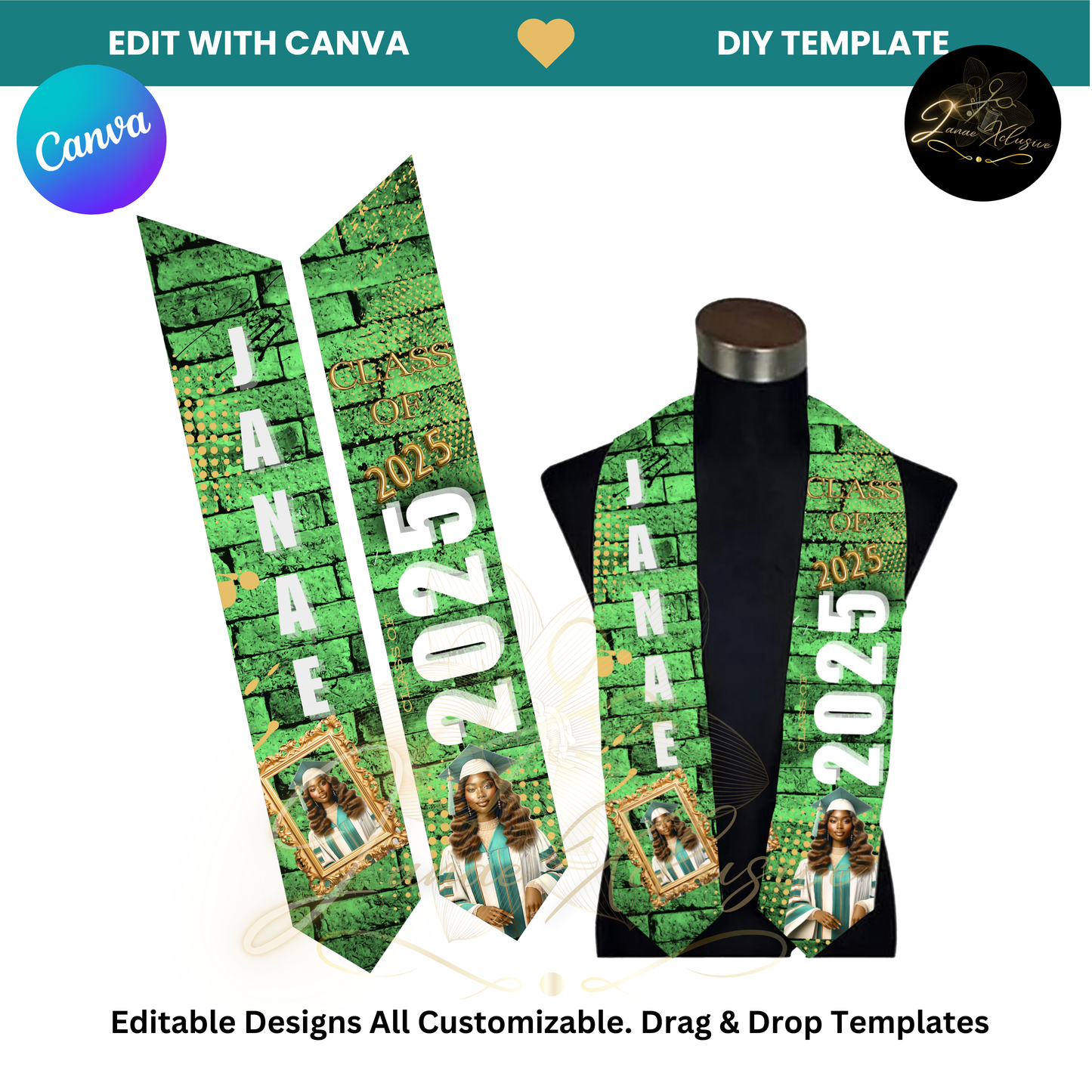 Graduation Stole Template Bundle (2025)