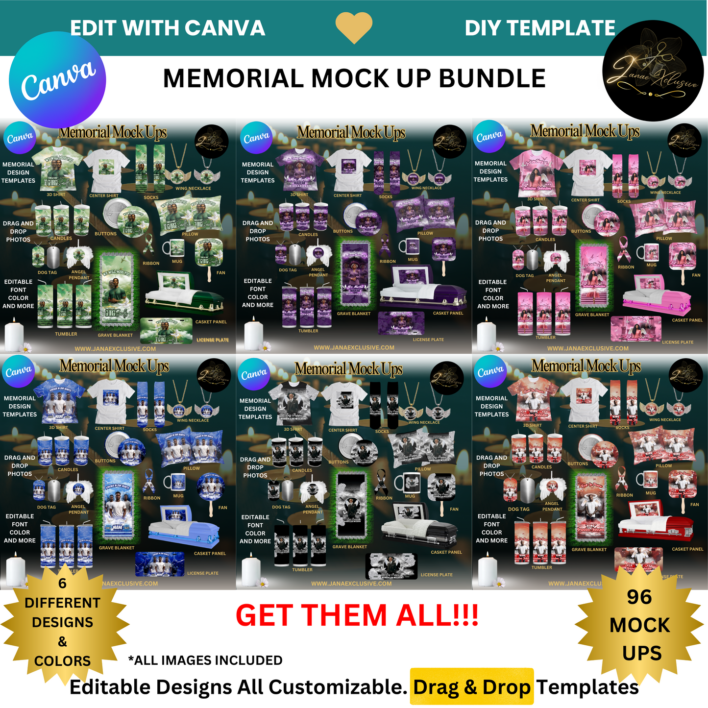 Memorial Designs + Mockups