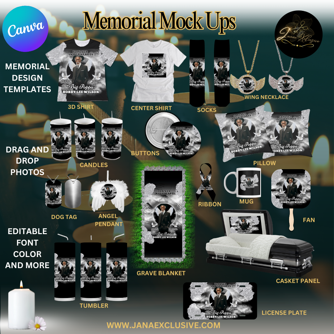 Memorial Designs + Mockups