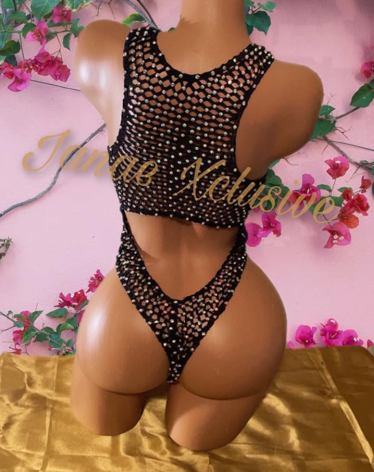 Black Fishnet Romper