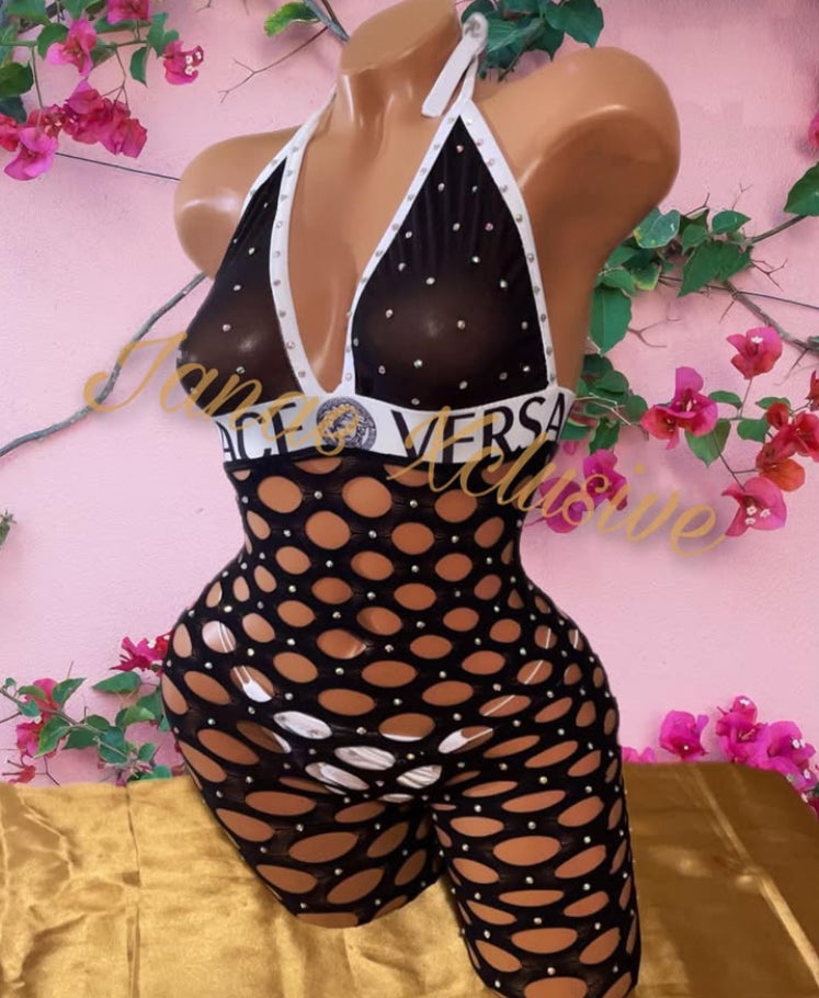 Versac Fishnet Romper
