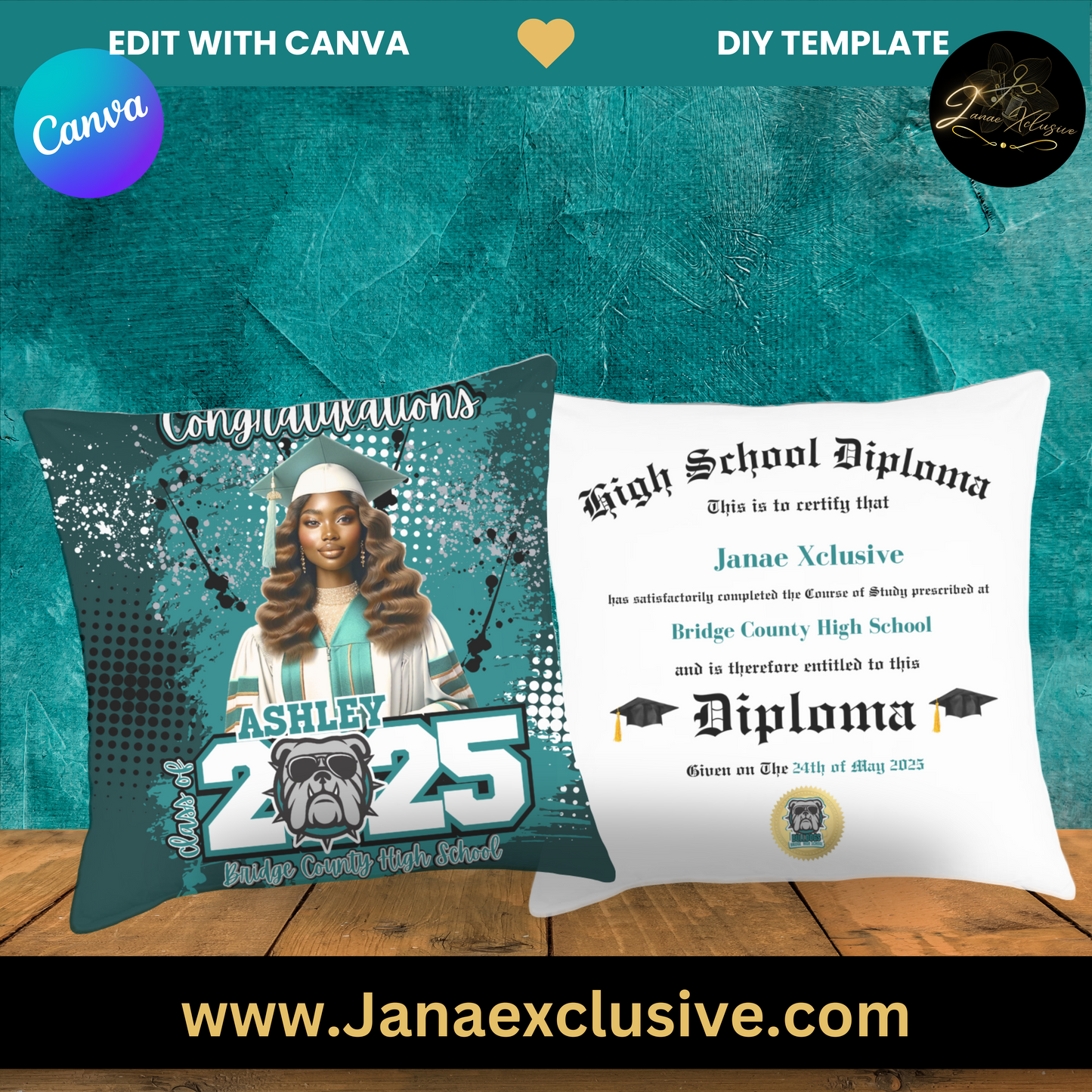 Graduation Pillow Template