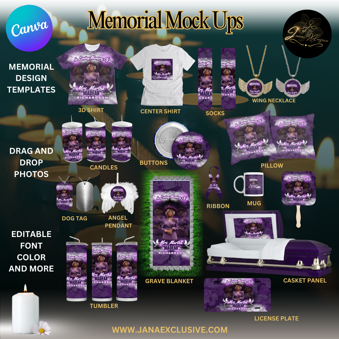 Memorial Designs + Mockups
