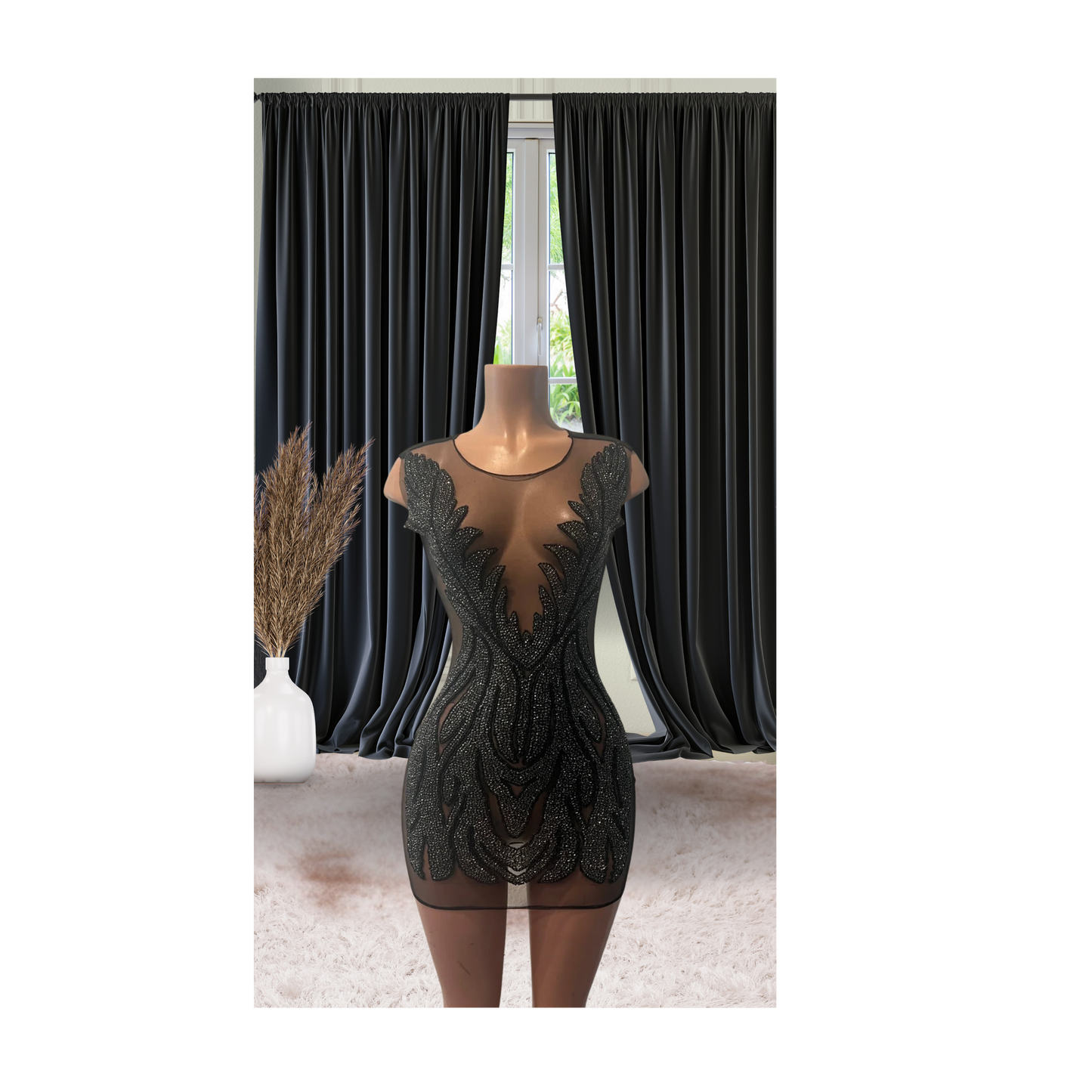 RHINESTONE MINI DRESS