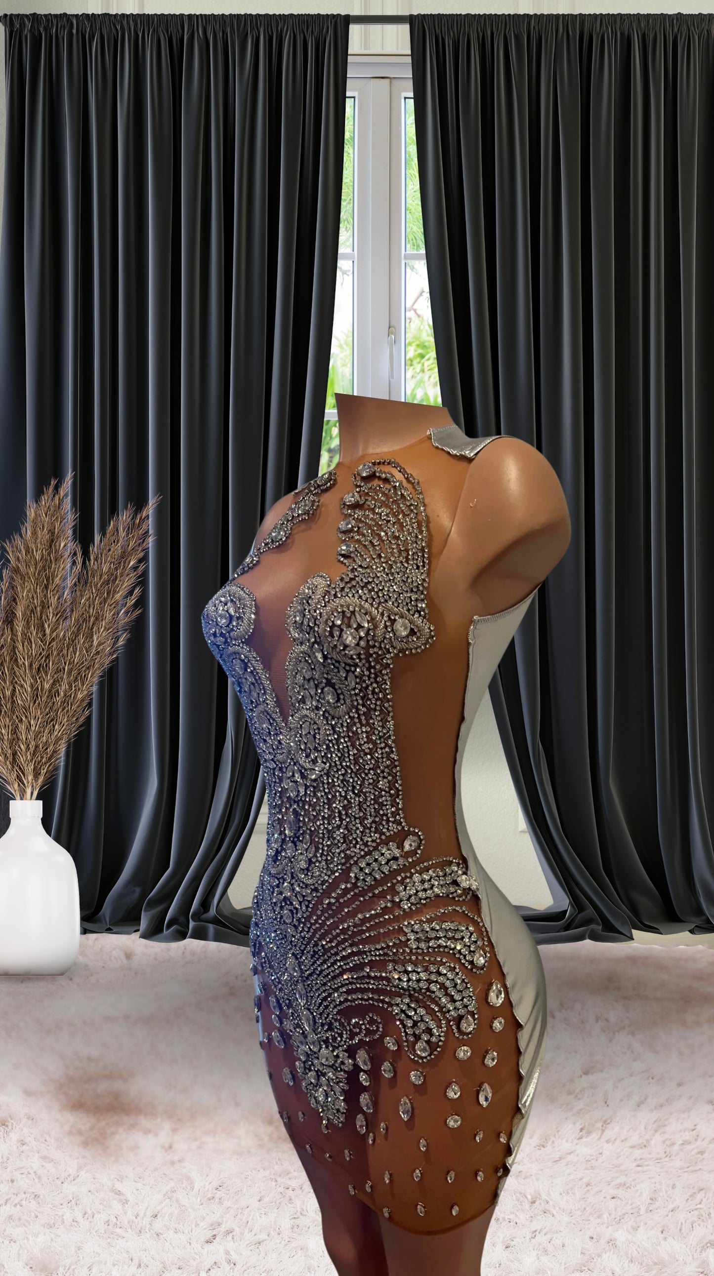RHINESTONE MINI DRESS