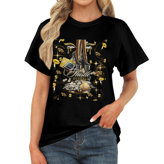 Hustle In Heels Women's T-Shirt (Gold)